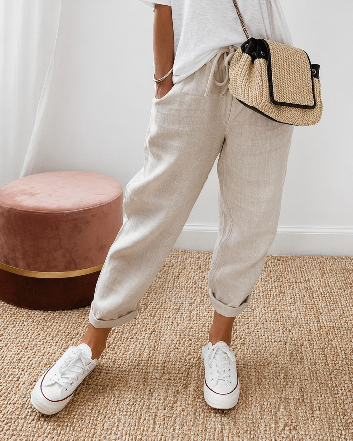 Relaxed cotton linen comfortable trousers for women | Lianne
