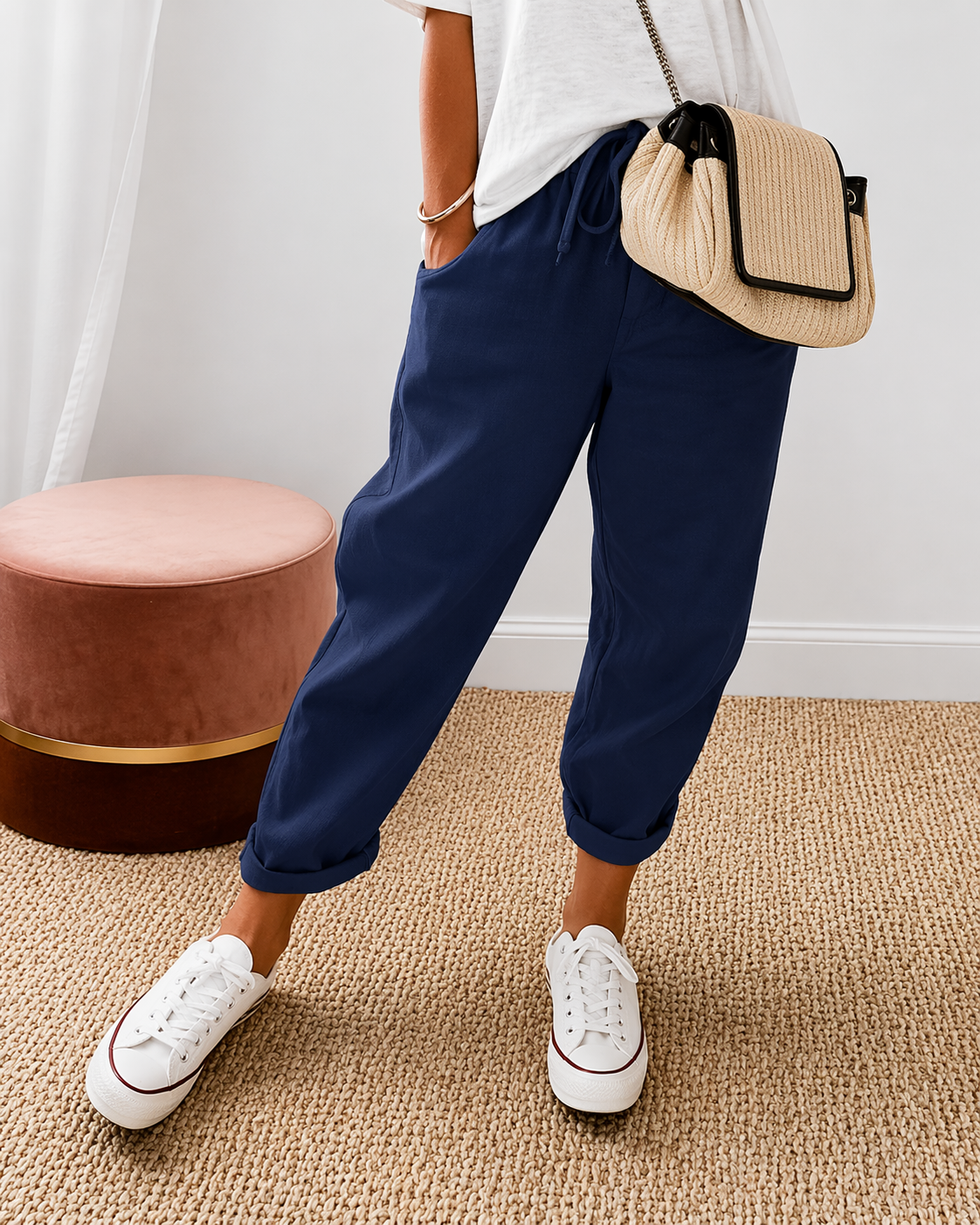 Relaxed cotton linen comfortable trousers for women | Lianne