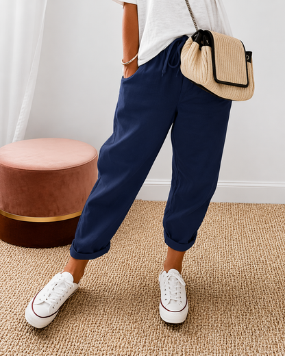 Relaxed cotton linen comfortable trousers for women | Lianne