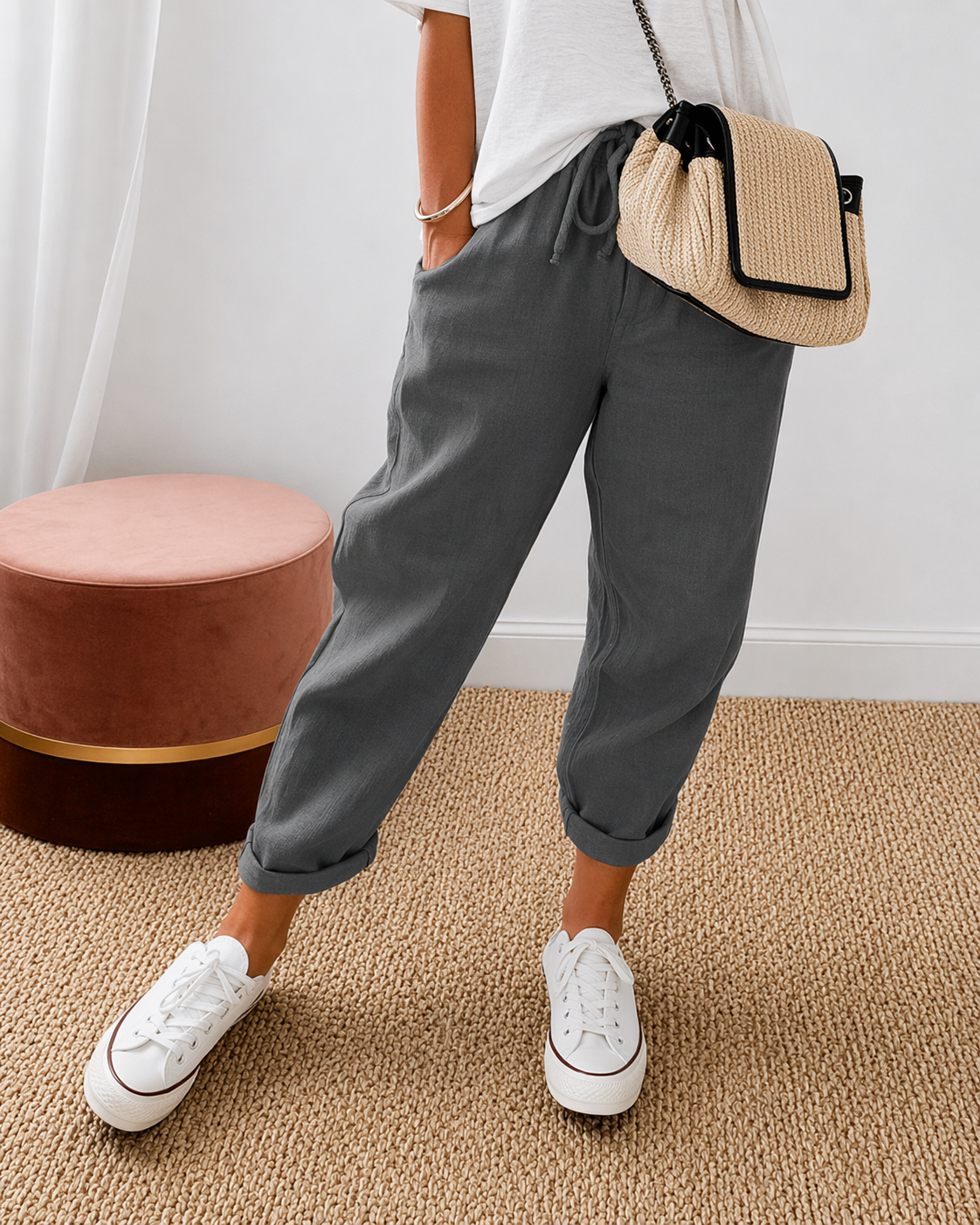Relaxed cotton linen comfortable trousers for women | Lianne