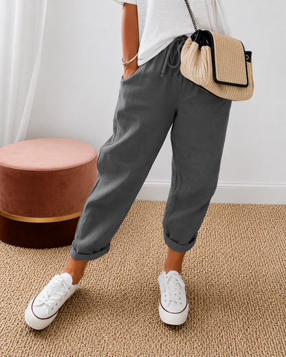 Relaxed cotton linen comfortable trousers for women | Lianne