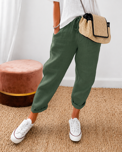 Relaxed cotton linen comfortable trousers for women | Lianne