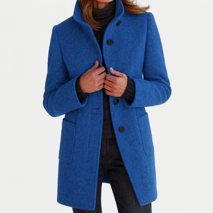 Velmara | Women's High Collar Button Front Coat