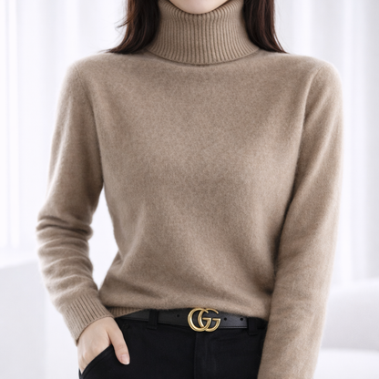 Isolde | Women's Ribbed Turtleneck Fitted Knit Sweater