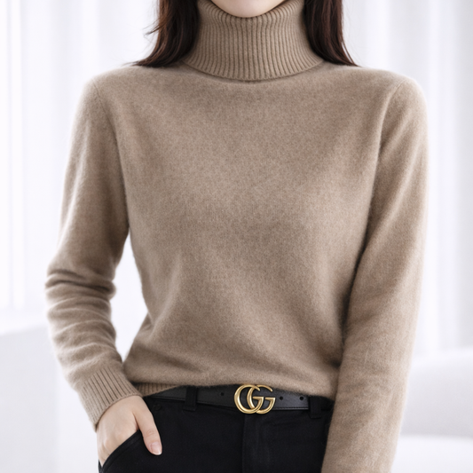 Isolde | Women's Ribbed Turtleneck Fitted Knit Sweater