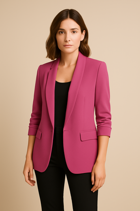 Women’s Sophia Blazer | Lightweight Open Front Jacket | Rolled Sleeve Candy Colours