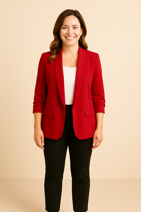 Women’s Sophia Blazer | Lightweight Open Front Jacket | Rolled Sleeve Candy Colours