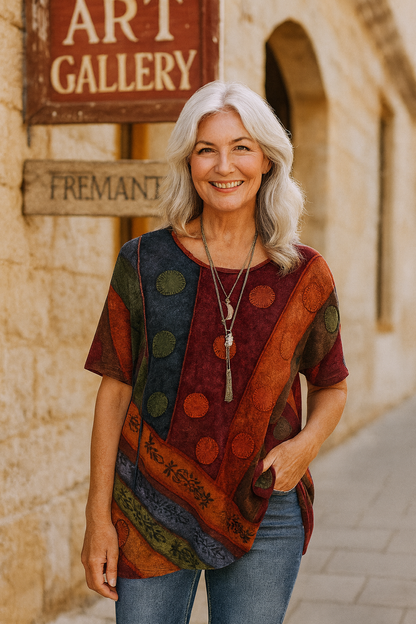 Relaxed artistic flowing everyday top for women | Calla