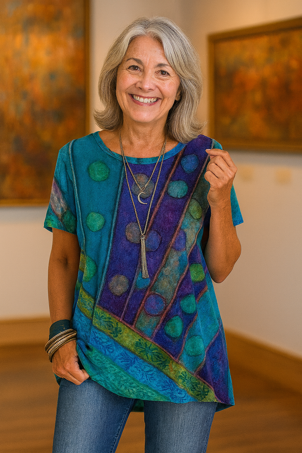 Relaxed artistic flowing everyday top for women | Calla