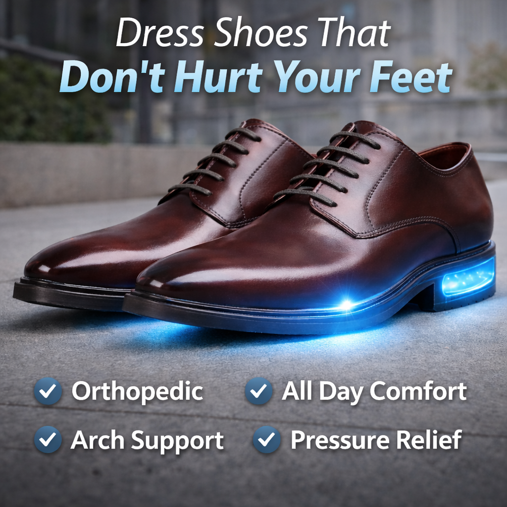 Classic orthopaedic leather oxford dress shoes for men