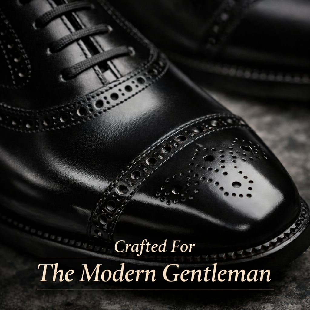 Classic leather brogue oxford dress shoes for men