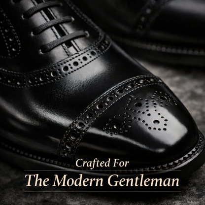 Classic leather brogue oxford dress shoes for men