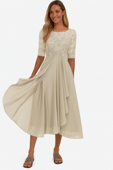 Elegant lace chiffon dress for women | Marielle