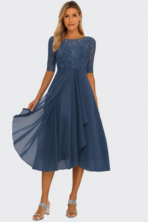 Elegant lace chiffon dress for women | Marielle