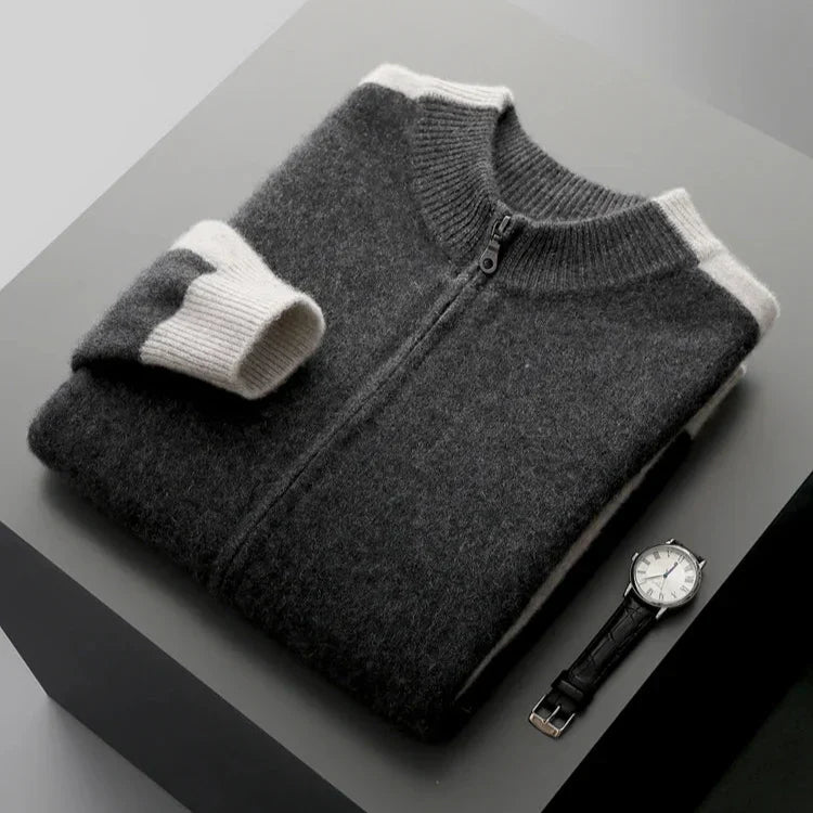 Refined zip-up sweater cardigan for women | Vellora