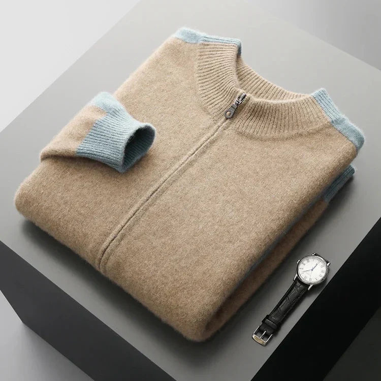 Refined zip-up sweater cardigan for women | Vellora