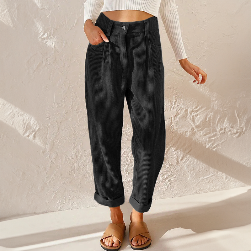 High-waist wide-leg corduroy pants for women | Marielle