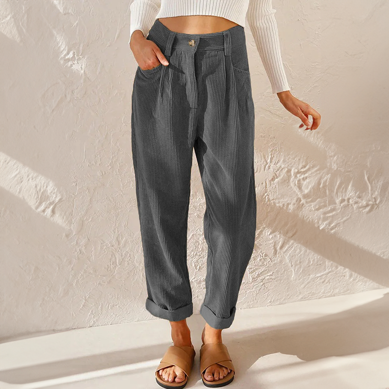 High-waist wide-leg corduroy pants for women | Marielle