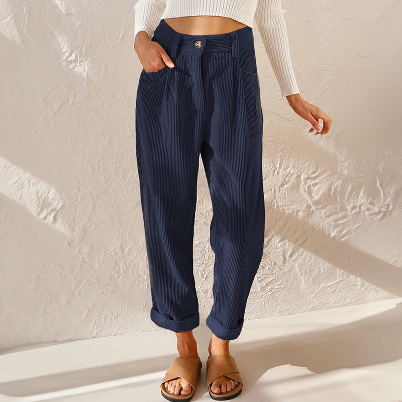 High-waist wide-leg corduroy pants for women | Marielle