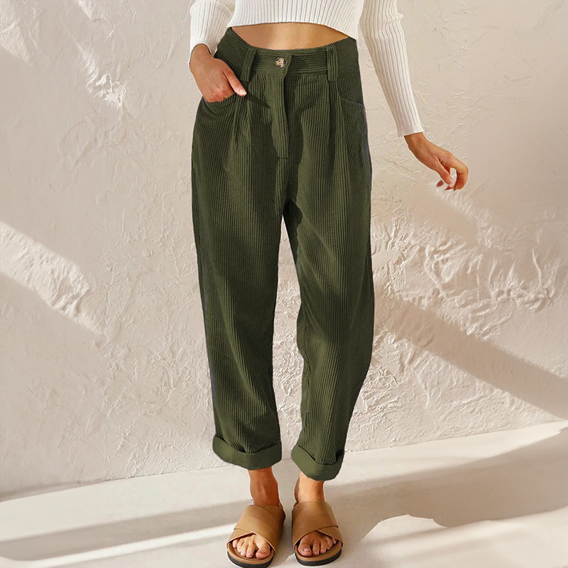 High-waist wide-leg corduroy pants for women | Marielle