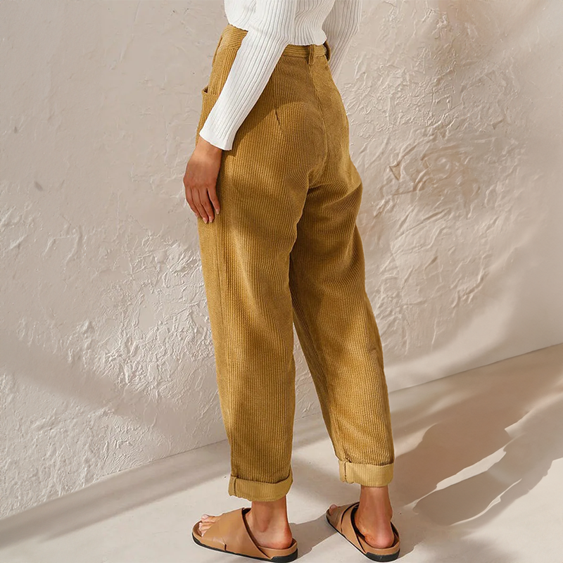 High-waist wide-leg corduroy pants for women | Marielle
