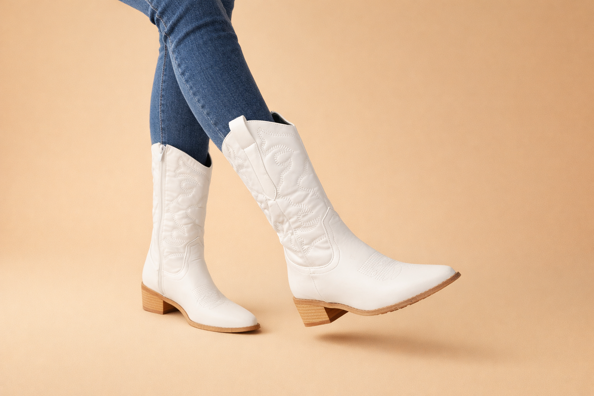 Rossalia | Women's Metallic Western Boot with Zipper