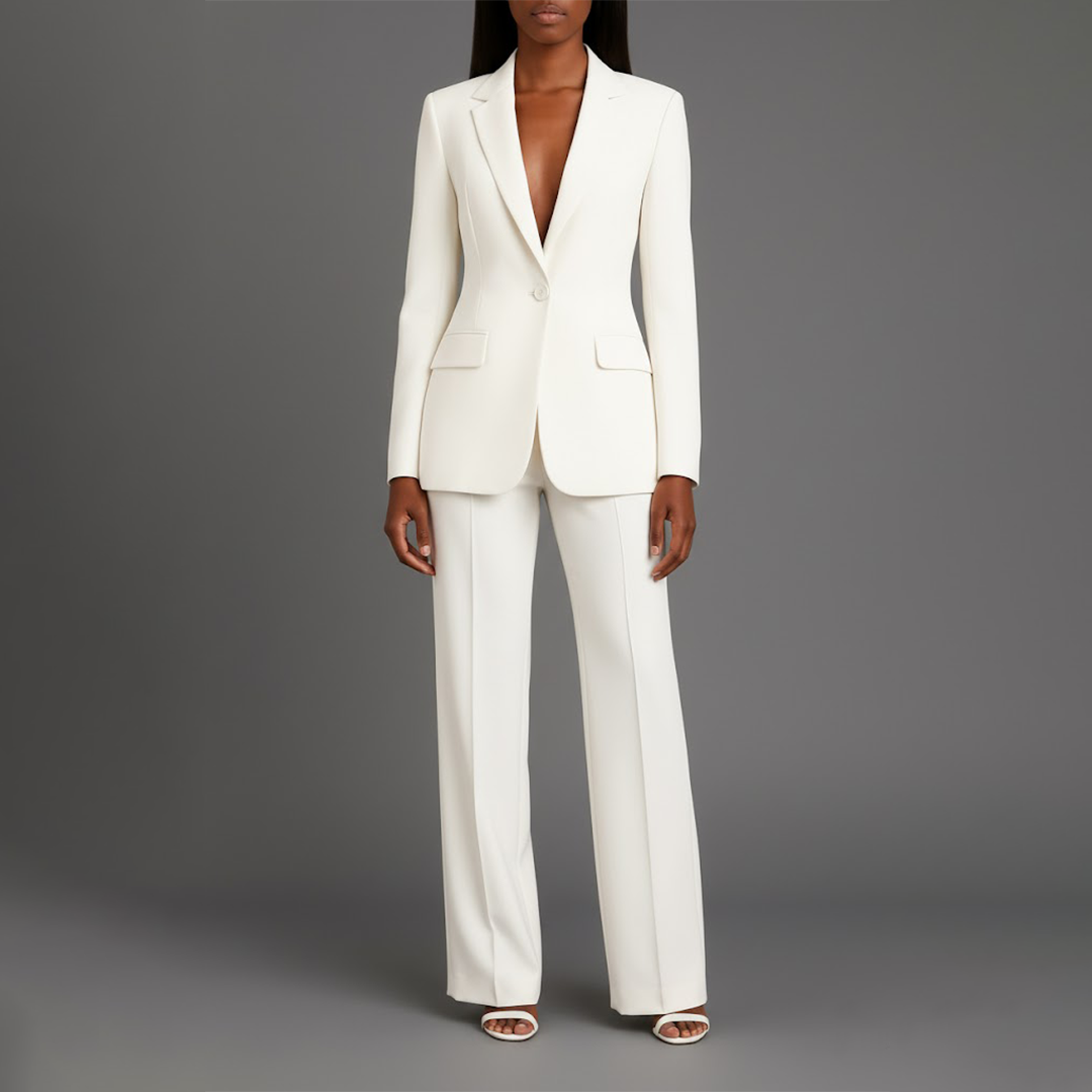 Women's Tailored Long Blazer and Slim Pants Set | Adeline