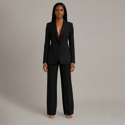 Women's Tailored Long Blazer and Slim Pants Set | Adeline