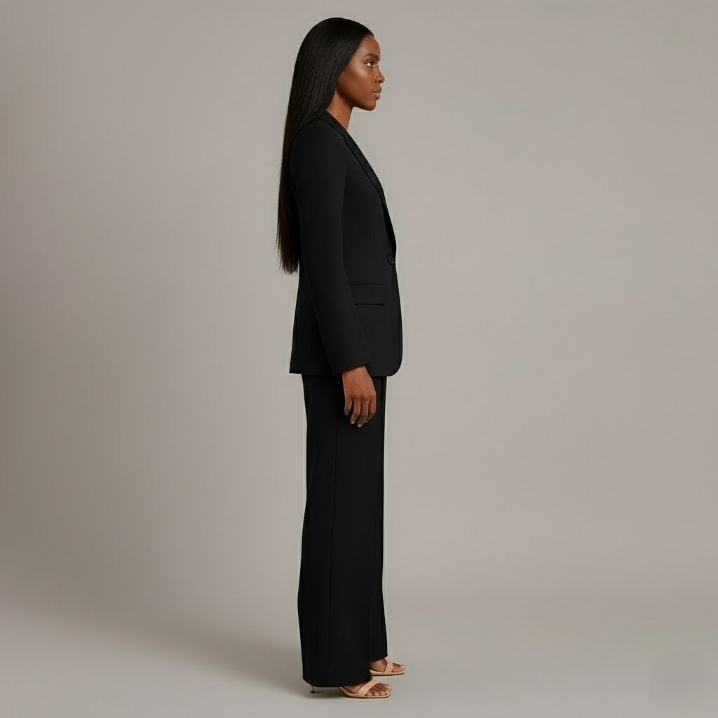 Women's Tailored Long Blazer and Slim Pants Set | Adeline