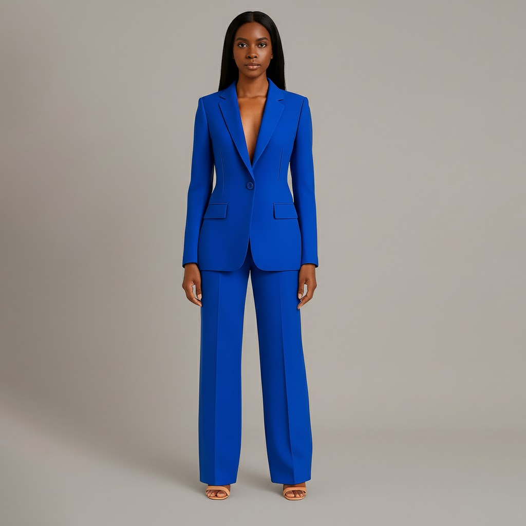 Women's Tailored Long Blazer and Slim Pants Set | Adeline