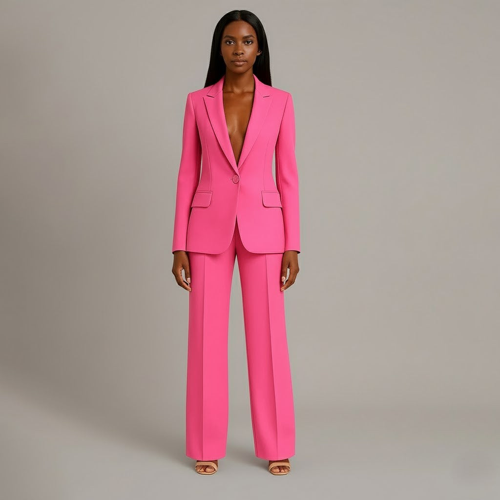 Women's Tailored Long Blazer and Slim Pants Set | Adeline