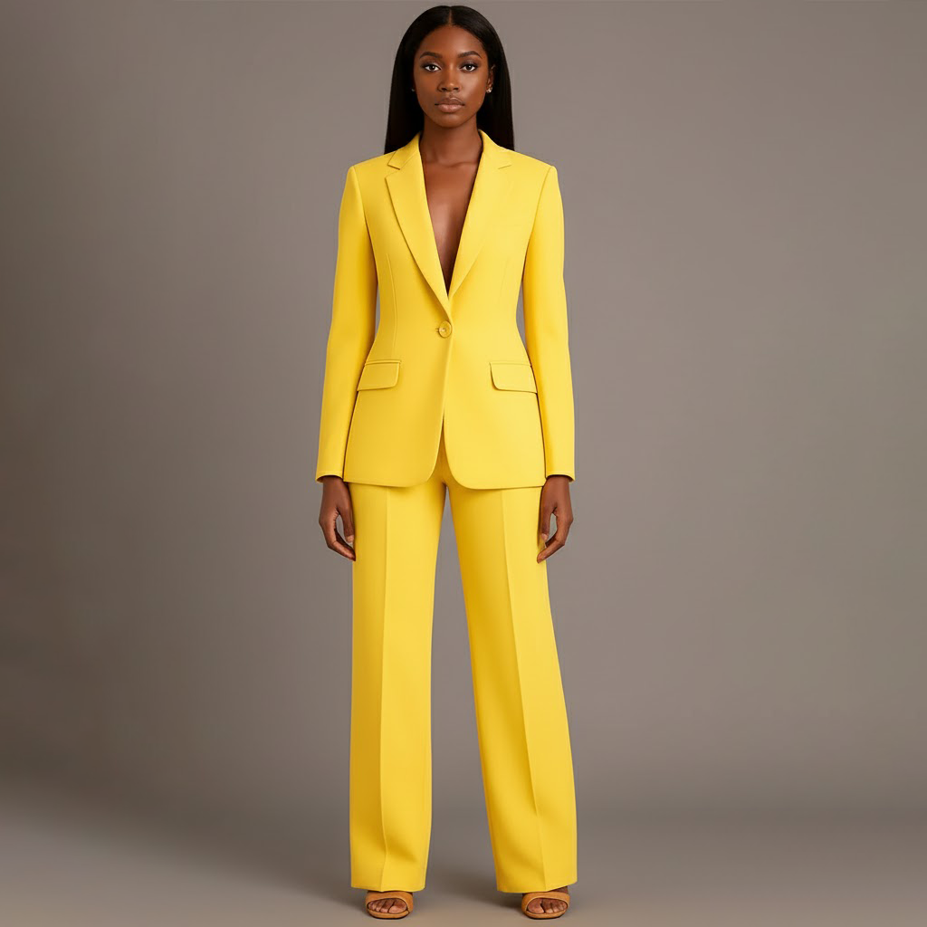 Women's Tailored Long Blazer and Slim Pants Set | Adeline