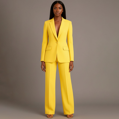 Women's Tailored Long Blazer and Slim Pants Set | Adeline