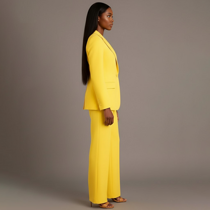 Women's Tailored Long Blazer and Slim Pants Set | Adeline