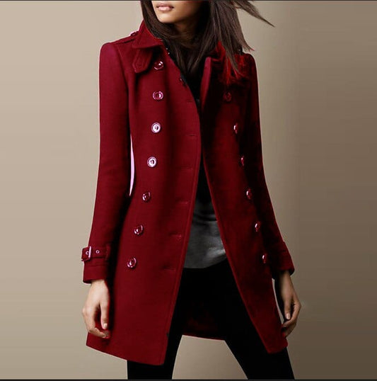 Valmora | Women's Wool Blend Double Breasted Long Coat
