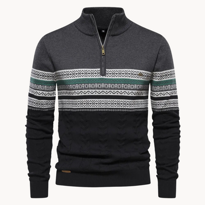 Classic zip-up everyday pullover jumper for men | Soho