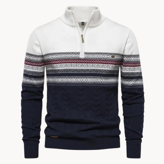 Classic zip-up everyday pullover jumper for men | Soho