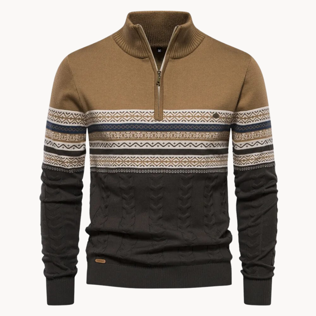 Classic zip-up everyday pullover jumper for men | Soho