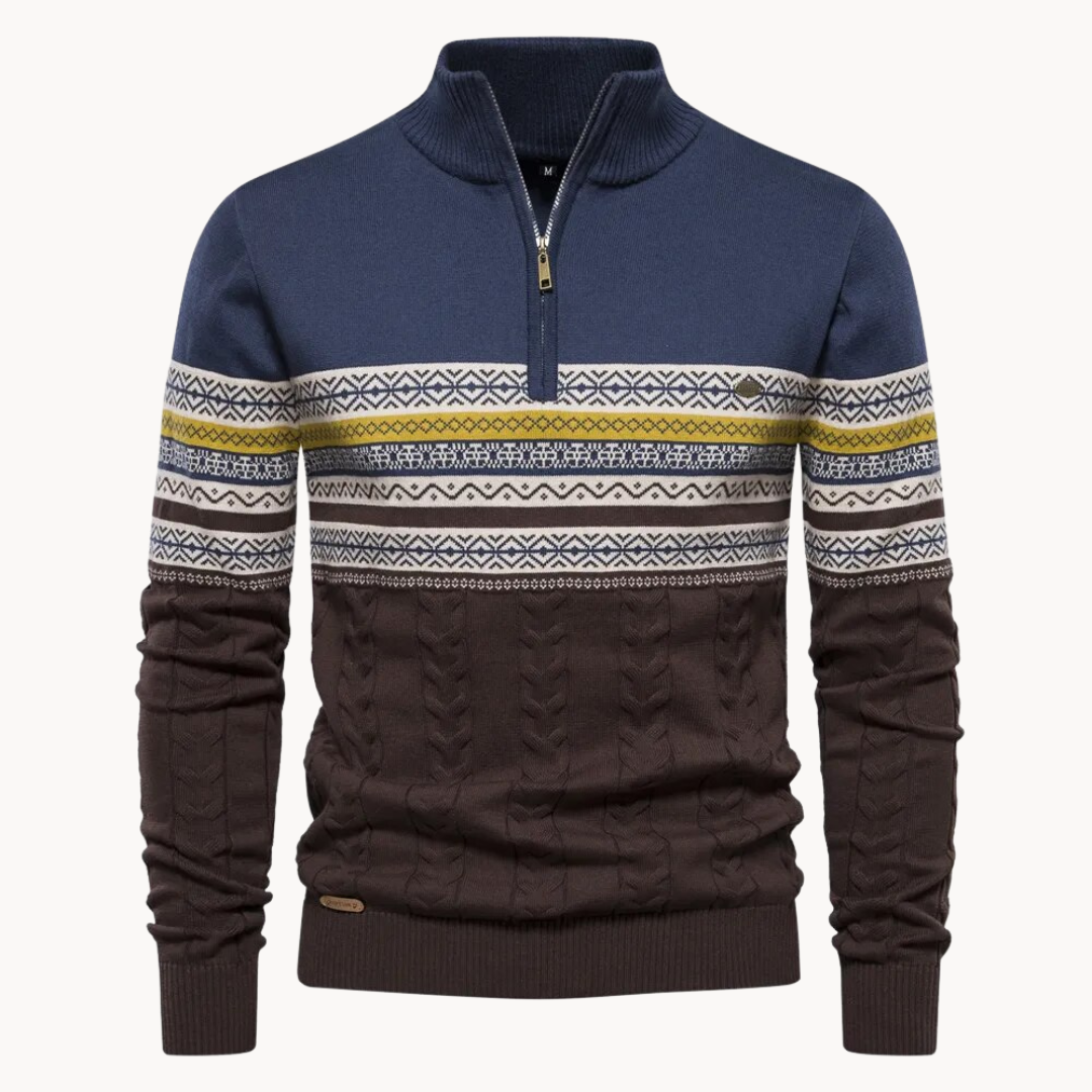 Classic zip-up everyday pullover jumper for men | Soho