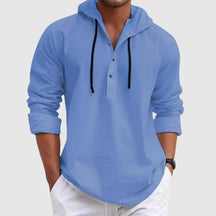 Relaxed hooded long-sleeve shirt for men | Nolan