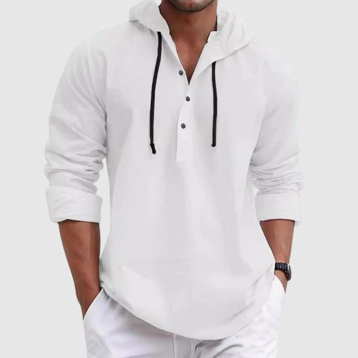 Relaxed hooded long-sleeve shirt for men | Nolan