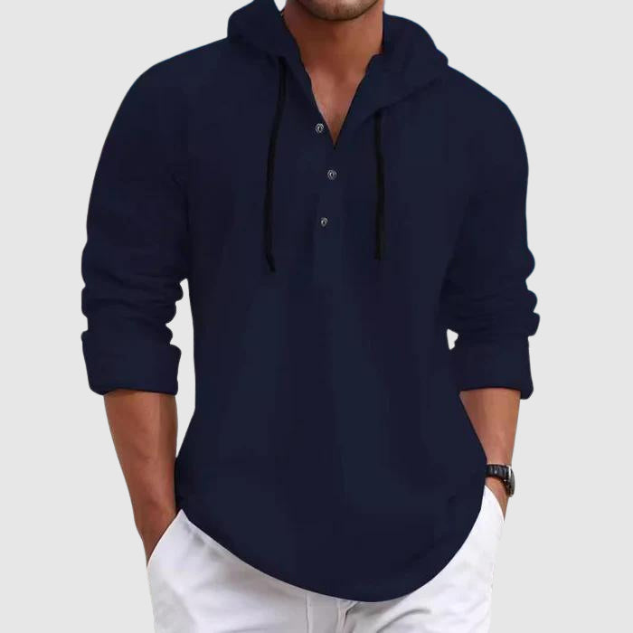 Relaxed hooded long-sleeve shirt for men | Nolan