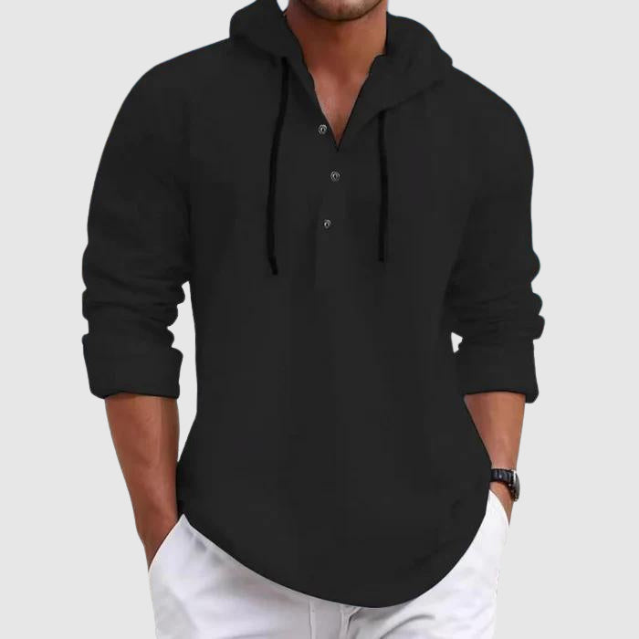 Relaxed hooded long-sleeve shirt for men | Nolan