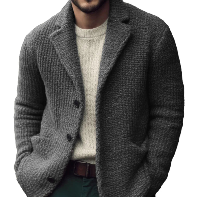 Men’s regular-fit knit cardigan with buttons | Derek