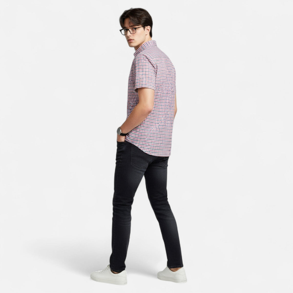 Classic oxford short-sleeve everyday shirt for men