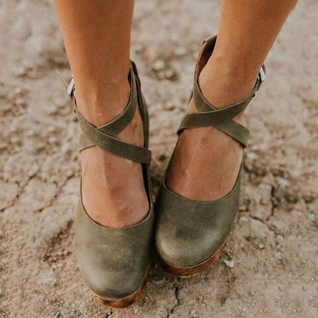 Terelle | Women's Platform Wedge Heels with Ankle Strap
