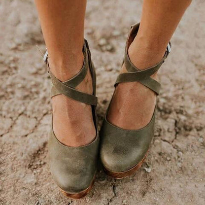 Terelle | Women's Platform Wedge Heels with Ankle Strap