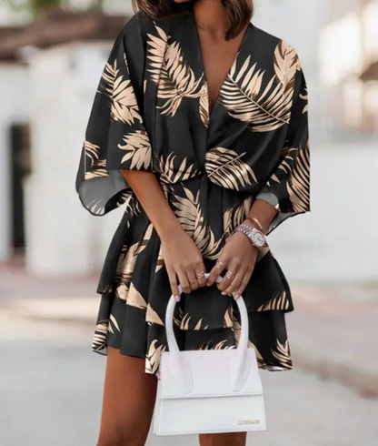 Floral cinched waist mini dress for women | Bianca