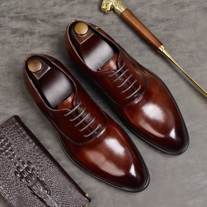 Classic orthopaedic leather oxford dress shoes for men