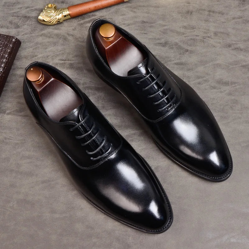 Classic orthopaedic leather oxford dress shoes for men